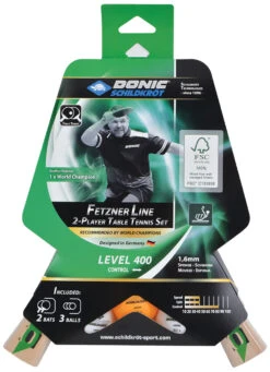 Donic-Schildkröt Tischtennis-Set Speedy Fetzner 400 FSC -Schlägerausrüstung Geschäft 788468 Fetzner 400 2PlayerSet Verpackung web