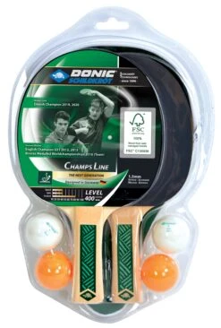 Donic-Schildkröt Champs Line 400 Tischtennisschläger-Set -Schlägerausrüstung Geschäft 788498 Champs 400 2PlayerSet Verpackung