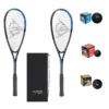 Dunlop Sonic Lite Ti Squash - 2er Einsteiger-Set Mit Schläger Und Bällen